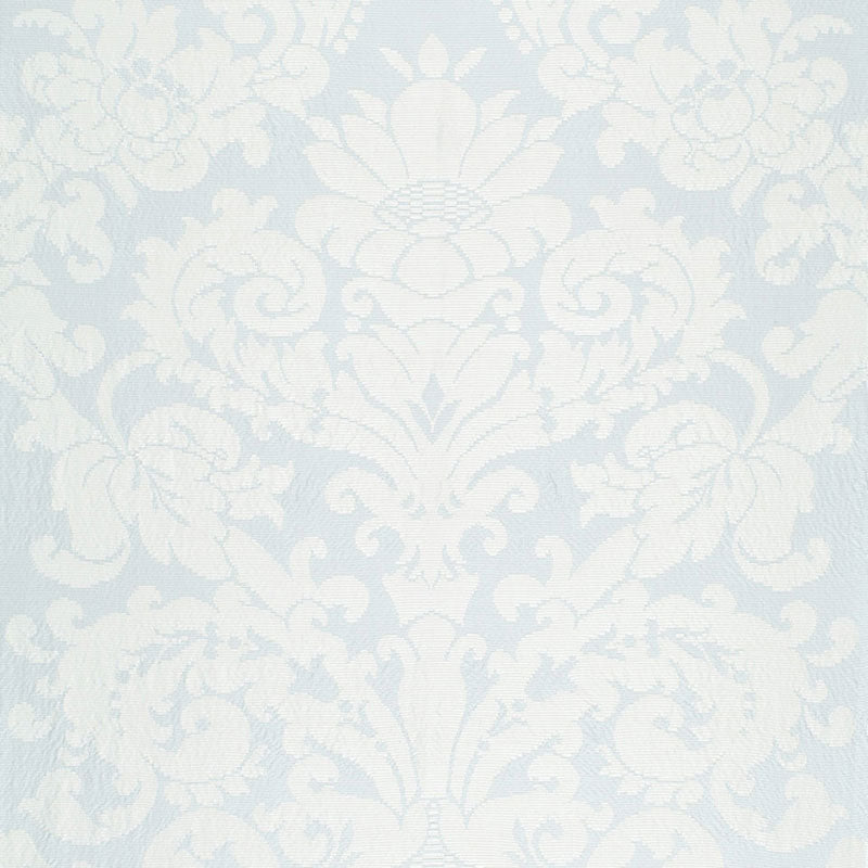 Schumacher Chateau Silk Damask Ciel Fabric 68880