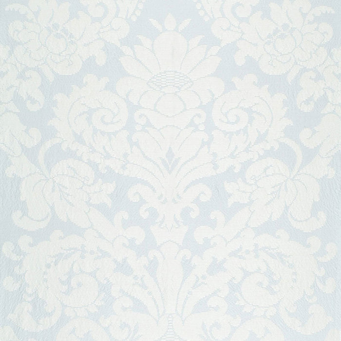 Schumacher Chateau Silk Damask Ciel Fabric Sample 68880