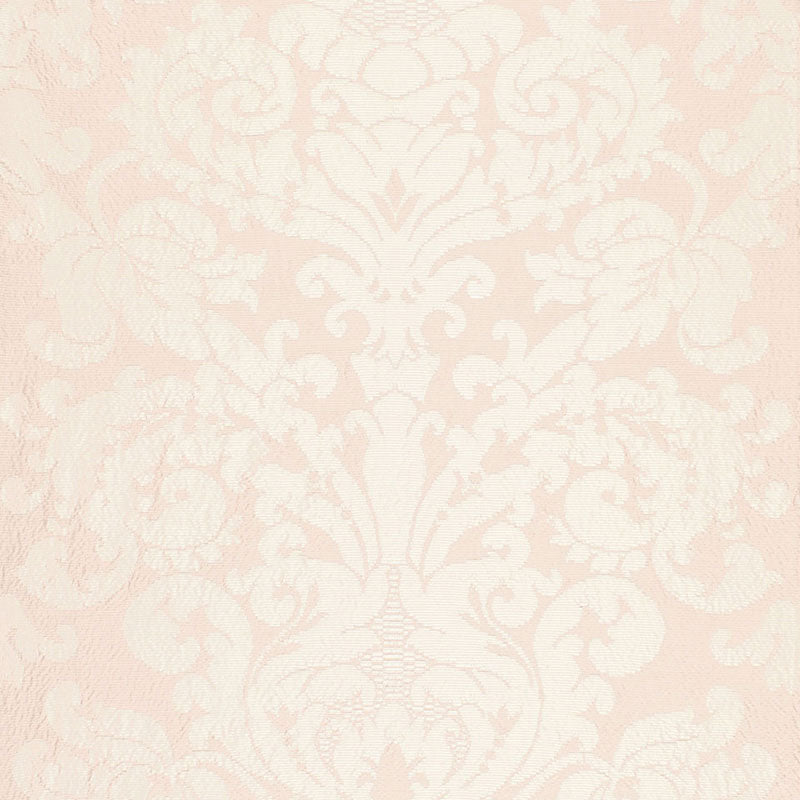 Schumacher Chateau Silk Damask Blush Fabric 68881