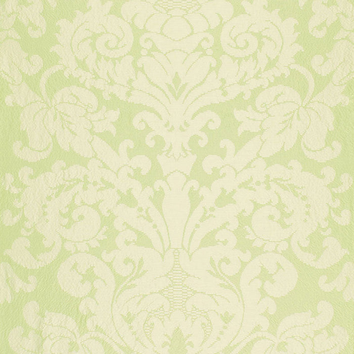 Schumacher Chateau Silk Damask Citron Fabric Sample 68883