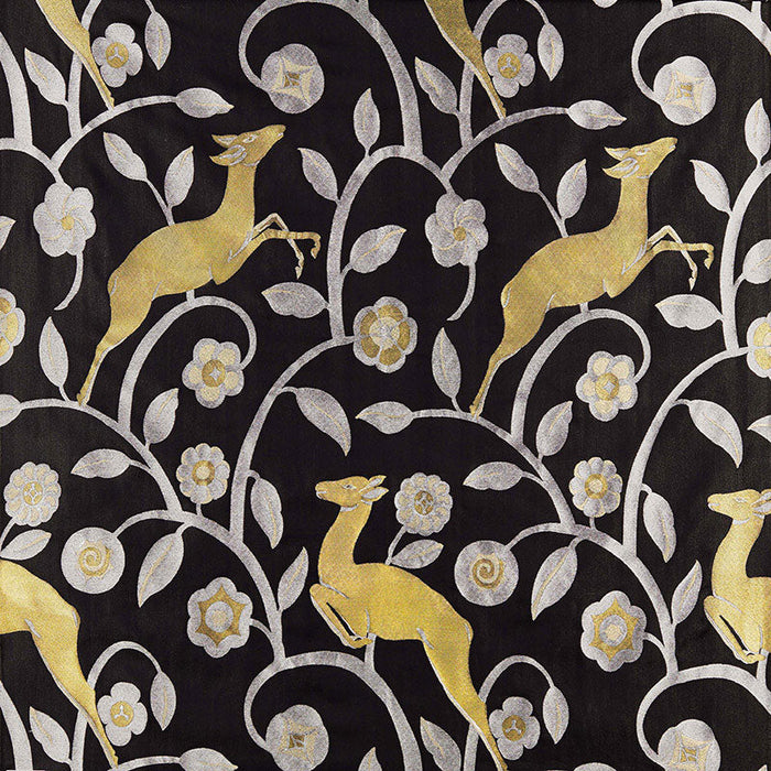 Schumacher Les Gazelles Au Bois Noir Fabric Sample 68910