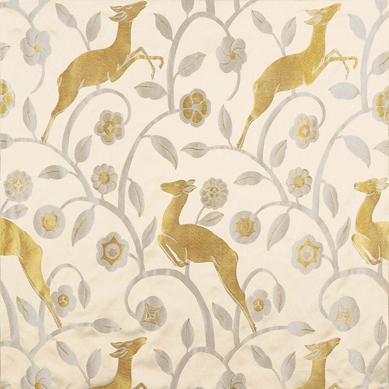 Schumacher Les Gazelles Au Bois Ecru Fabric 68911