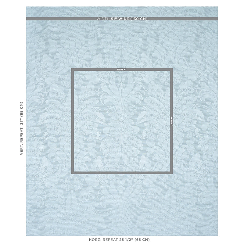 Schumacher Colette Linen/Silk Damask Chambray Fabric 69144