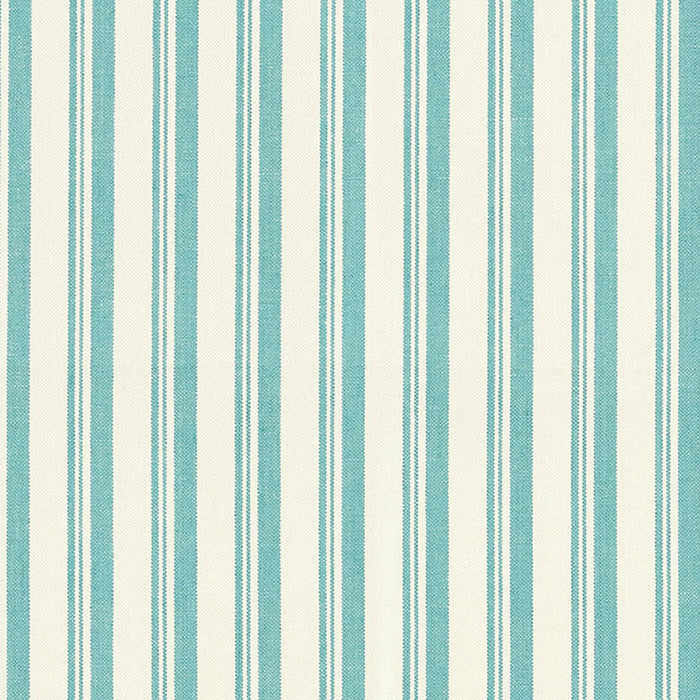 Schumacher Capri Aqua/White Fabric Sample 69444