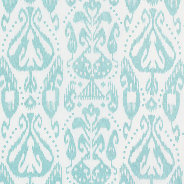 Schumacher Kiva Embroidered Ikat Sky Fabric 69481