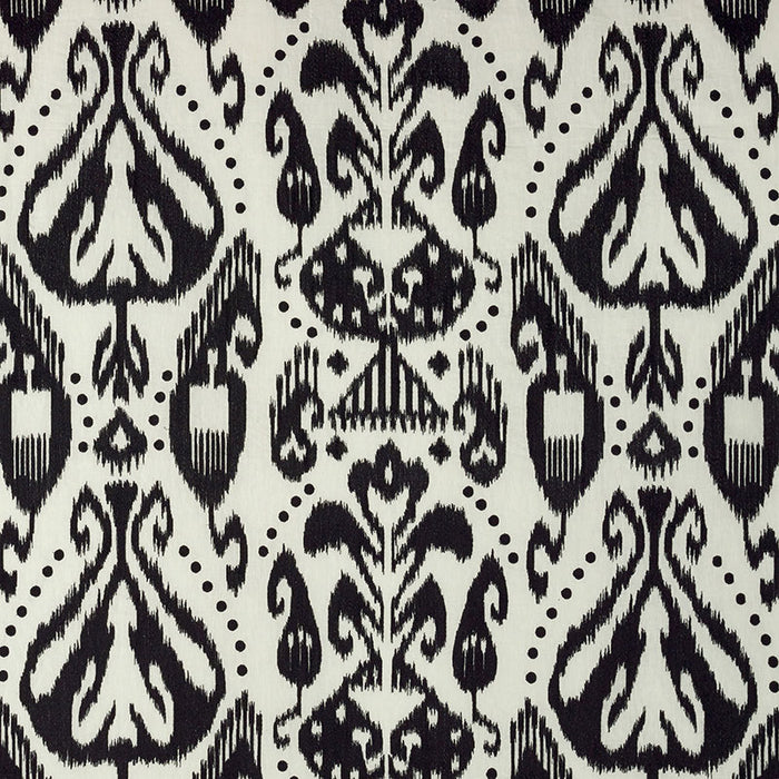 Schumacher Kiva Embroidered Ikat Raven Fabric 69482