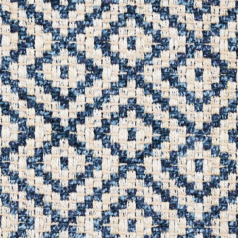 Schumacher Lessing Indigo Fabric 69812