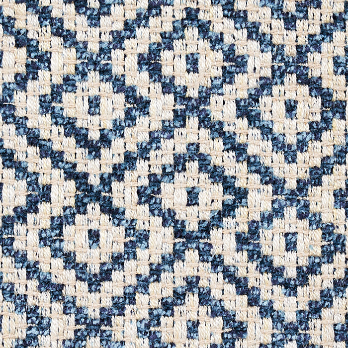 Schumacher Lessing Indigo Fabric Sample 69812