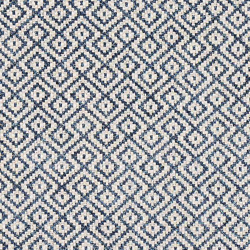 Schumacher Lessing Indigo Fabric 69812