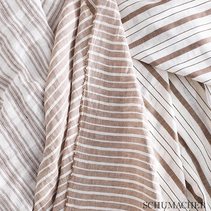 Schumacher Montallegro Linen Sheer Chocolate Fabric 70011