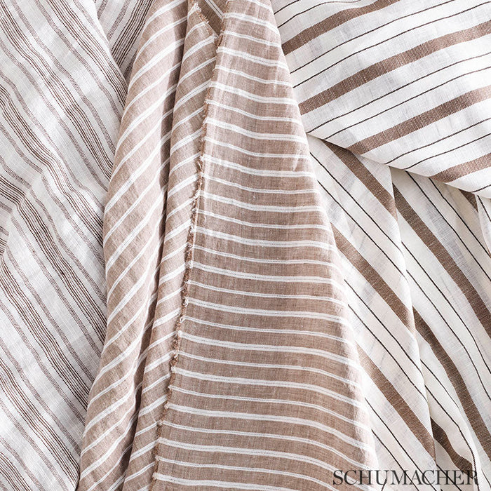 Schumacher Montallegro Linen Sheer Chocolate Fabric Sample 70011