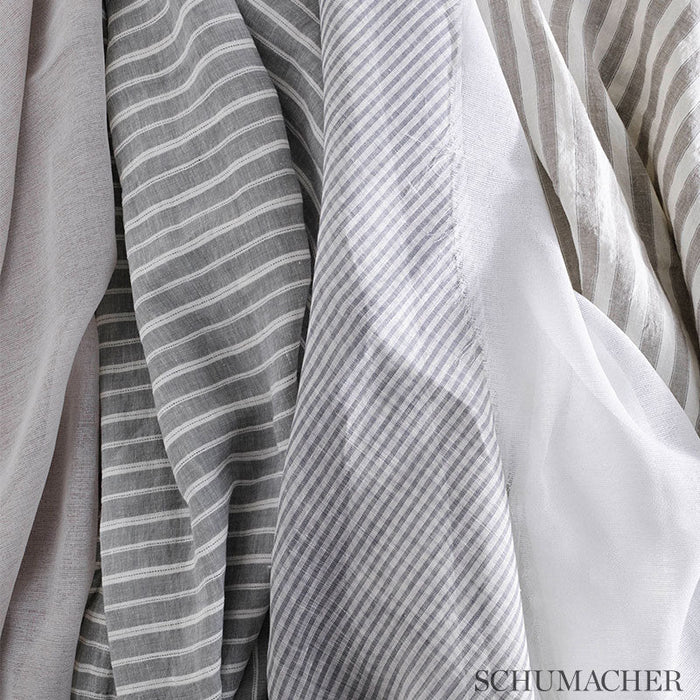 Schumacher Filippo Linen Sheer Grey Fabric Sample 70022