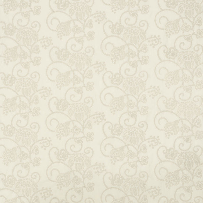 Schumacher Calliope Embroidery Ivory Fabric Sample 70180