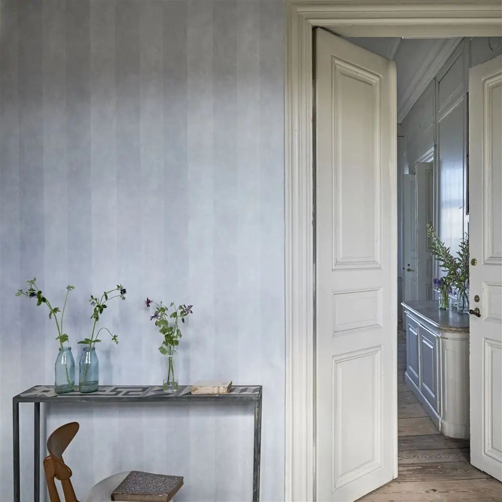 Designers Guild Parchment Stripe Celadon Wallpaper PDG720/12