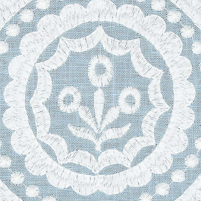 Schumacher Olana Linen Embroidery Sky Fabric 70207