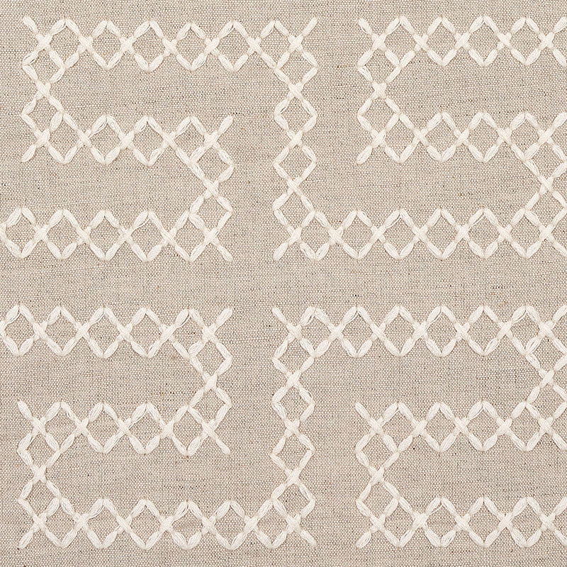 Schumacher A Maze Embroidery Sand Fabric Sample 70231