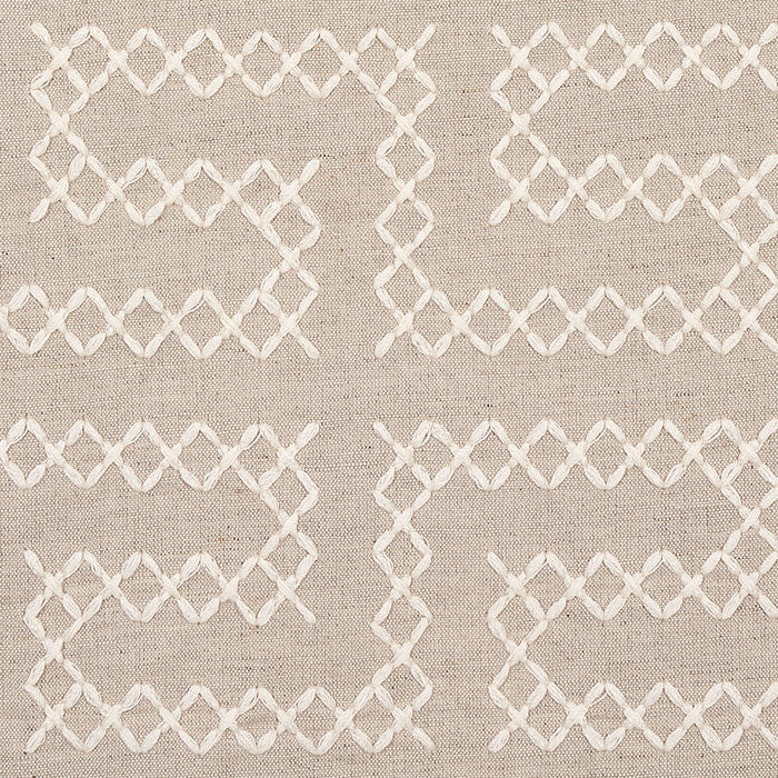 Schumacher A Maze Embroidery Sand Fabric Sample 70231