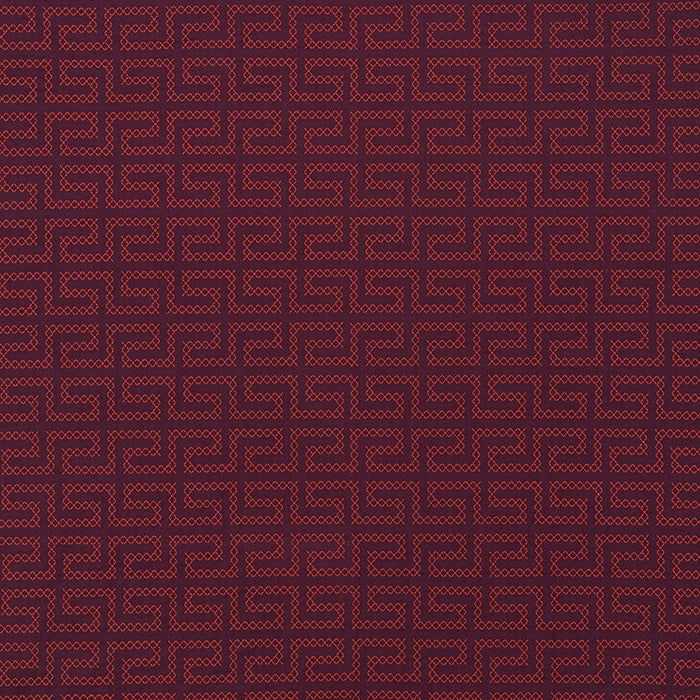 Schumacher A Maze Embroidery Berry Fabric Sample 70234