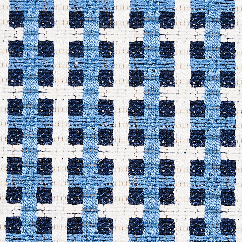 Schumacher Crosstown Tile Blue Fabric 70394