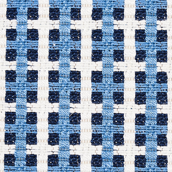 Schumacher Crosstown Tile Blue Fabric Sample 70394