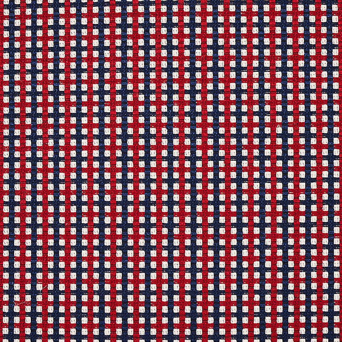 Schumacher Crosstown Red/Navy Fabric Sample 70395