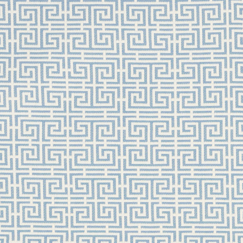 Schumacher Chinois Fret Sky/Ivory Fabric 70560