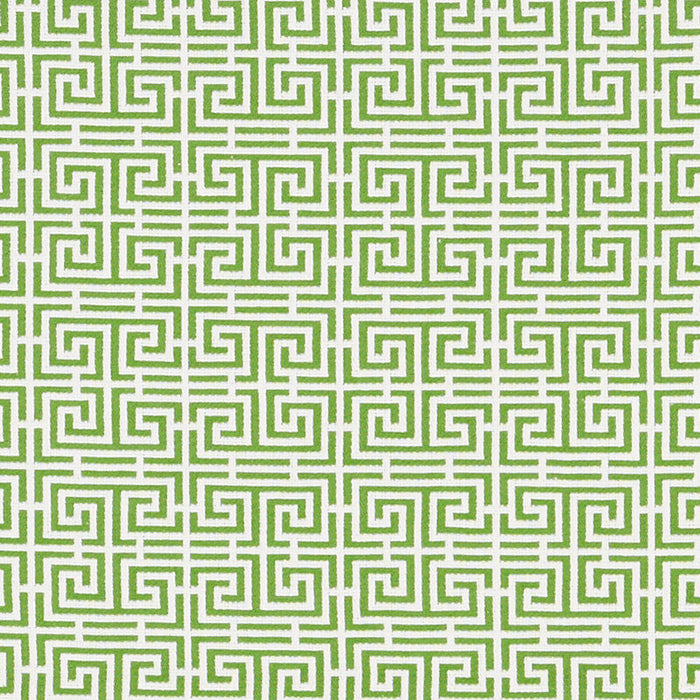 Schumacher Chinois Fret Green/White Fabric Sample 70562