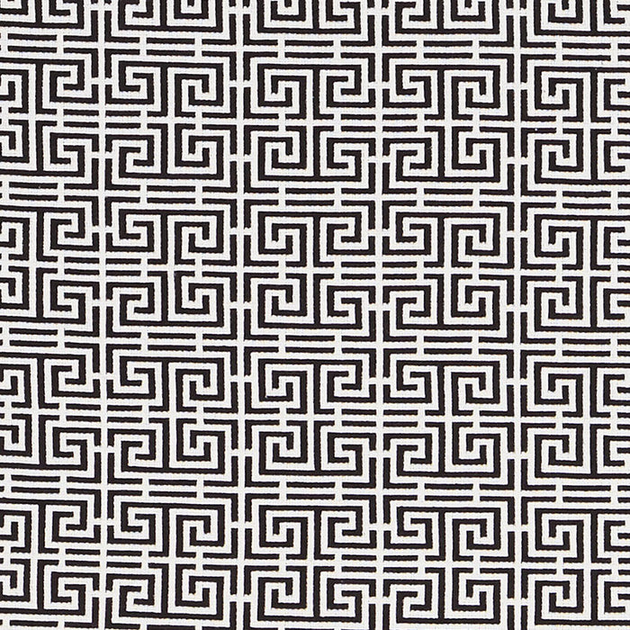 Schumacher Chinois Fret Black/White Fabric Sample 70565