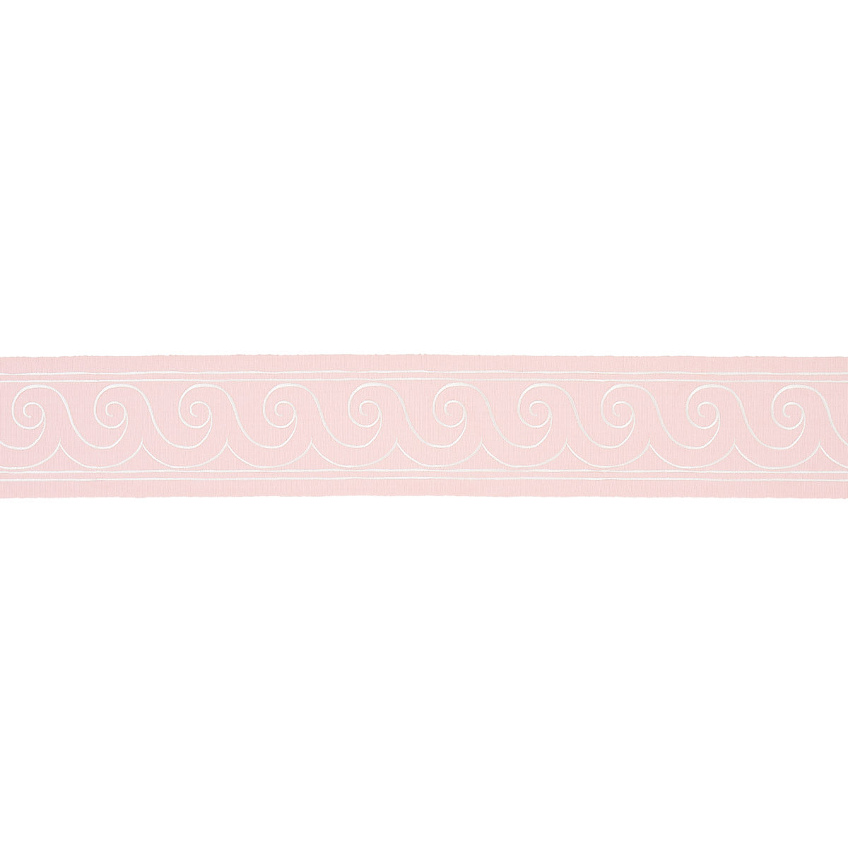 Schumacher Greek Waves Trim White On Blush Trim 70755