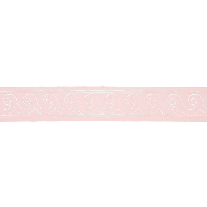 Schumacher Greek Waves Trim White On Blush Trim 70755