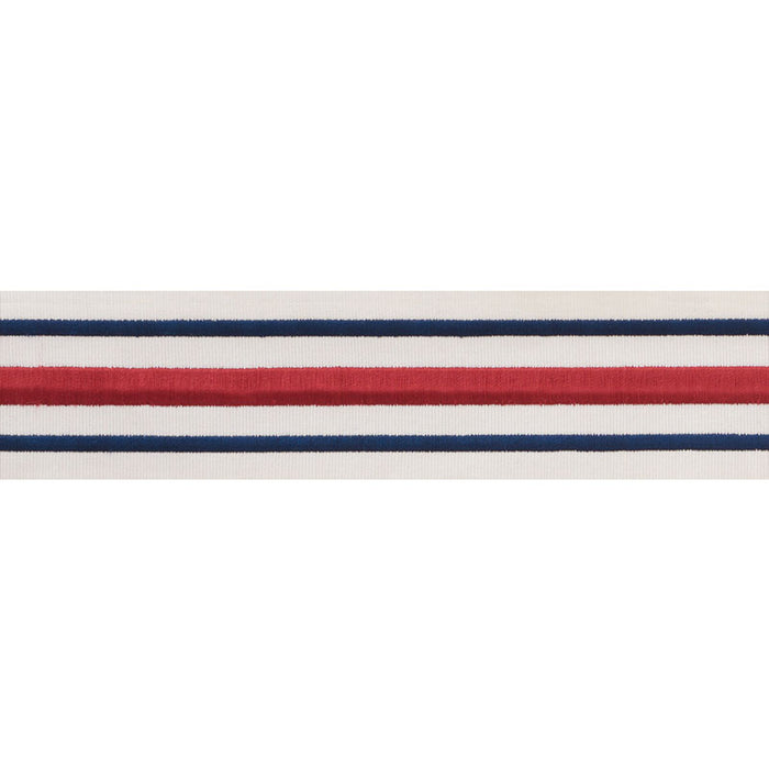 Schumacher Military Stripe  Tape Red & Navy Trim 70782