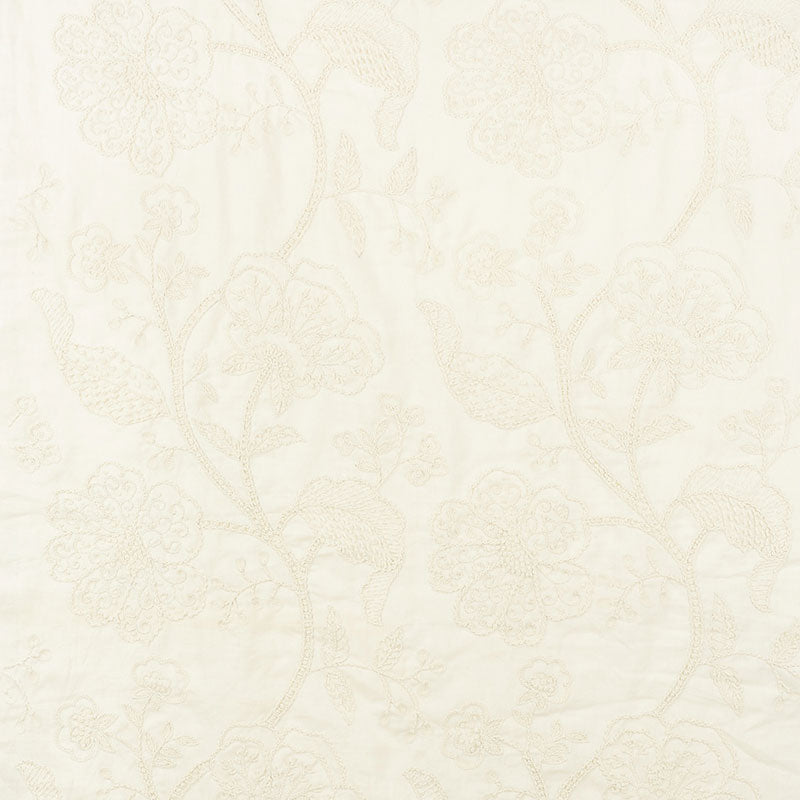 Schumacher Full Bloom Embroidery Cream Fabric 70811