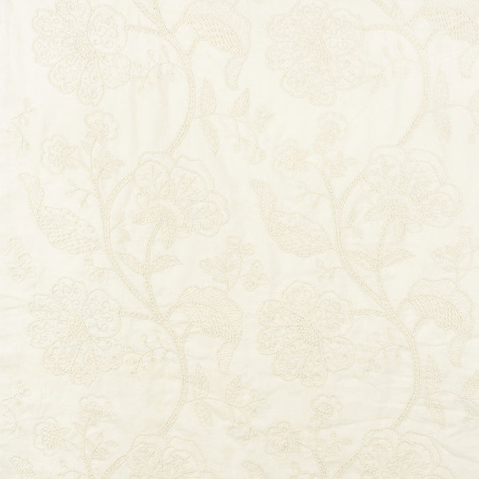 Schumacher Full Bloom Embroidery Cream Fabric 70811