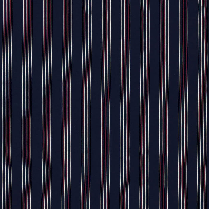 Schumacher Bibione Stripe Navy & Red Fabric Sample 70900