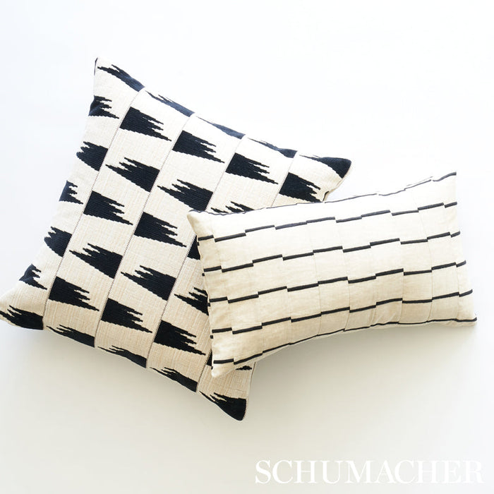 Schumacher Lines Black Fabric Sample 71210