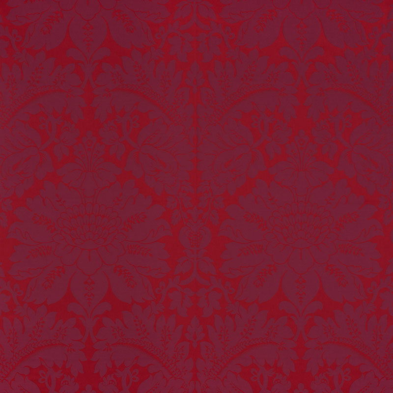 Schumacher Maggiore Damasco Ruby Fabric 71282