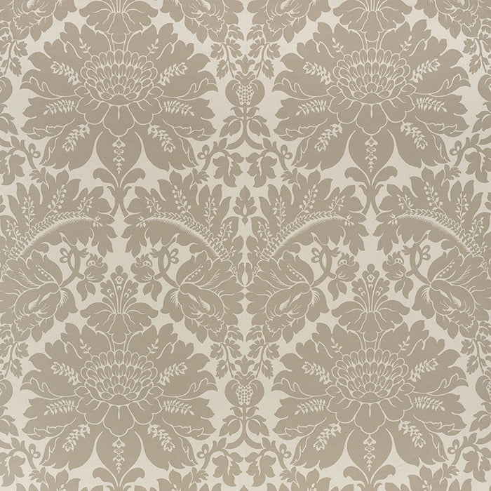 Schumacher Maggiore Damasco Alabaster Fabric Sample 71284