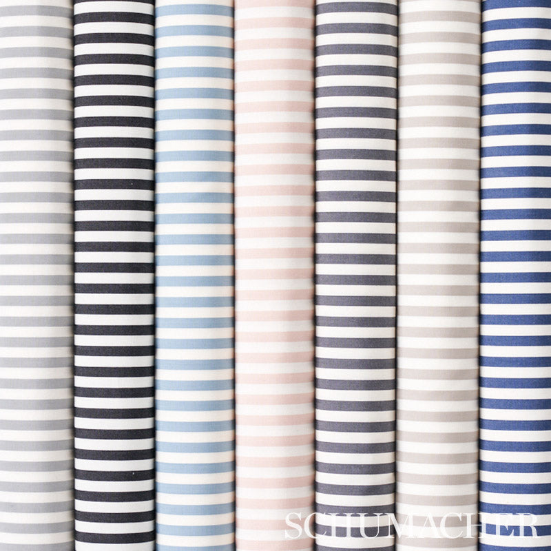 Schumacher Brigitte Stripe Sky Fabric 71345