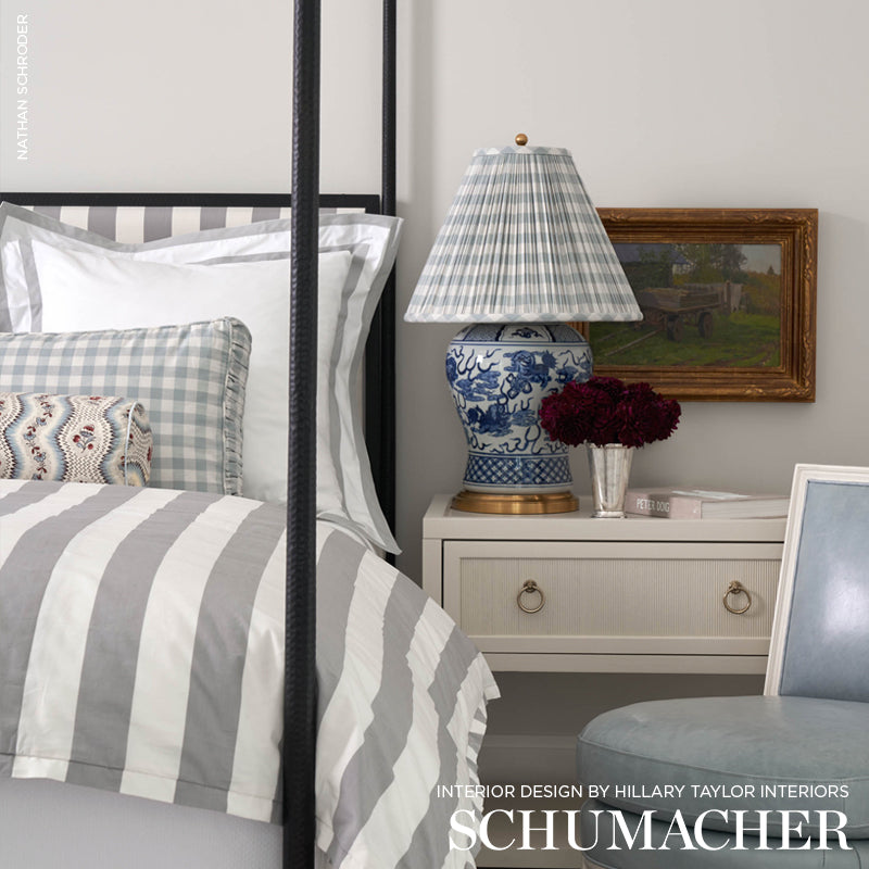 Schumacher James Stripe Grey Fabric 71351