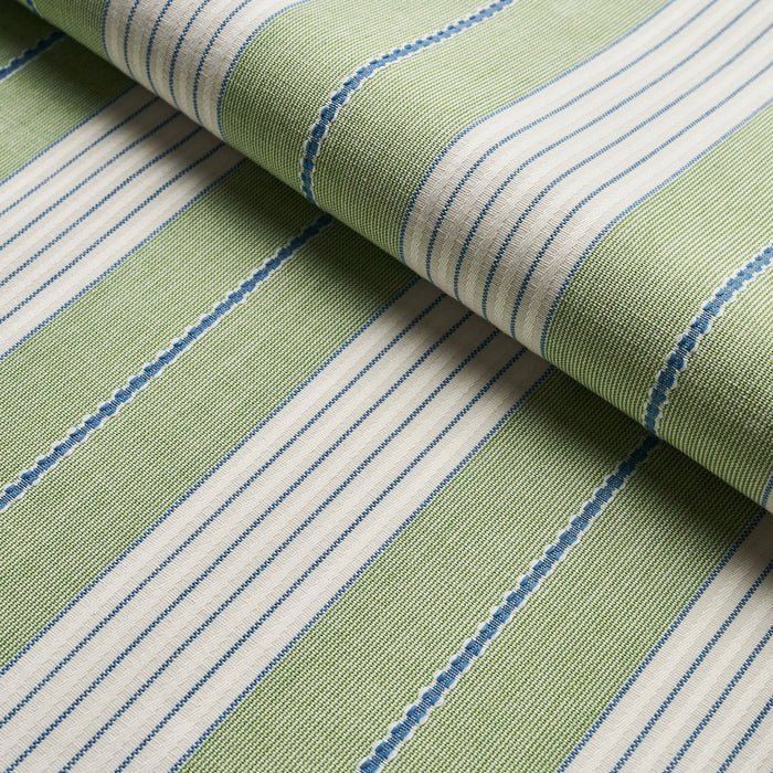 Schumacher Audrey Stripe Green Fabric Sample 71376