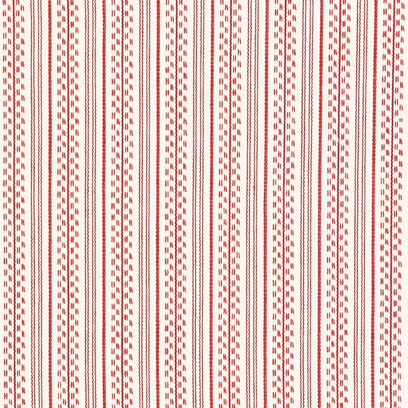 Schumacher Jack Stripe Red Fabric 71415