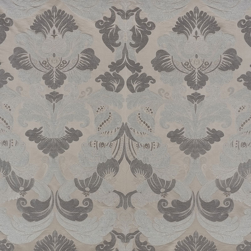 Schumacher Molveno Damasco Pewter Fabric 71470