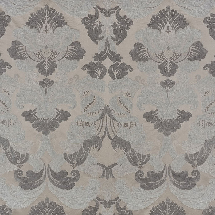 Schumacher Molveno Damasco Pewter Fabric Sample 71470