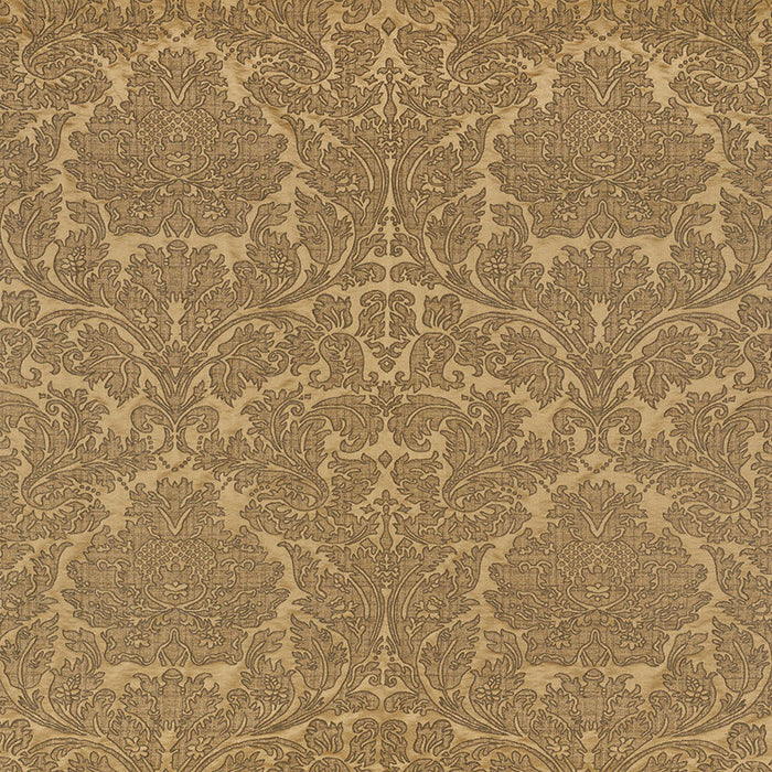 Schumacher Belice Damasco Antique Gold Fabric Sample 71482