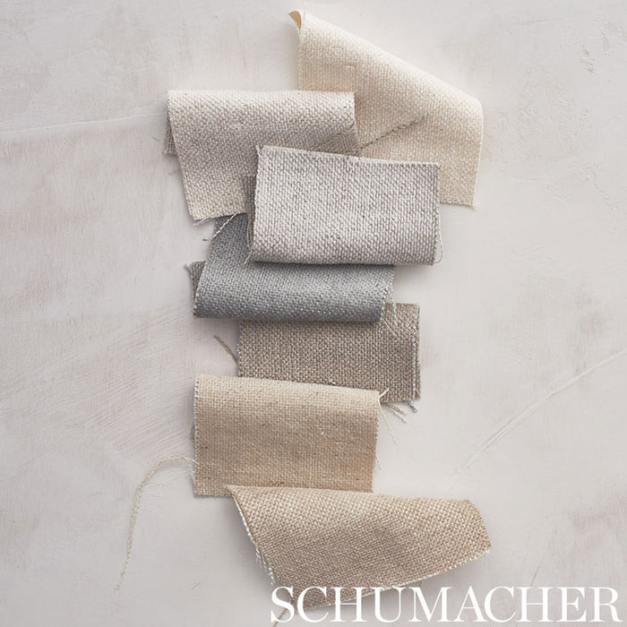 Schumacher Franco Linen-Blend Chenille Greige Fabric 71720