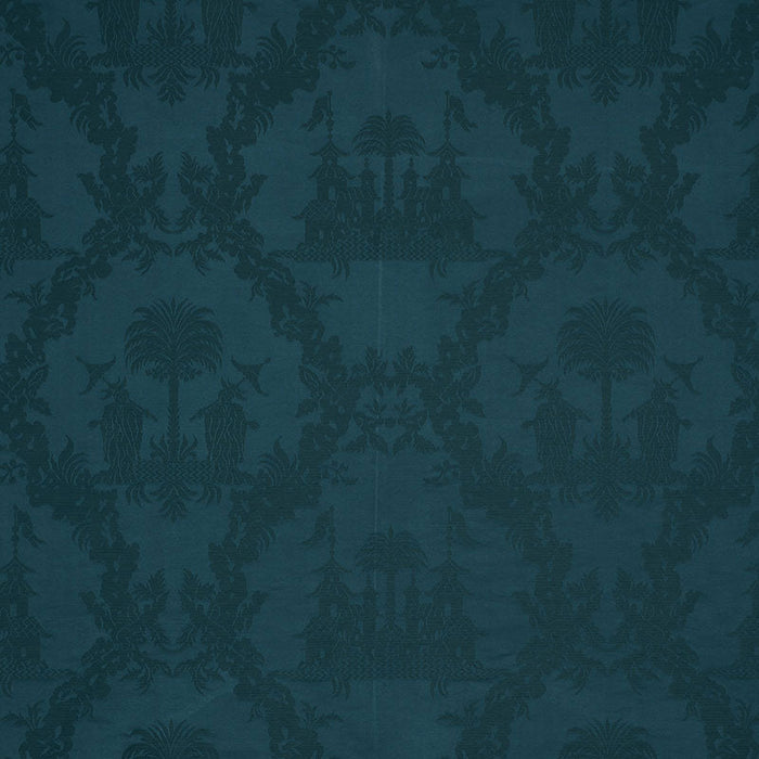 Schumacher Chinoiserie Royale Peacock Fabric Sample 71830