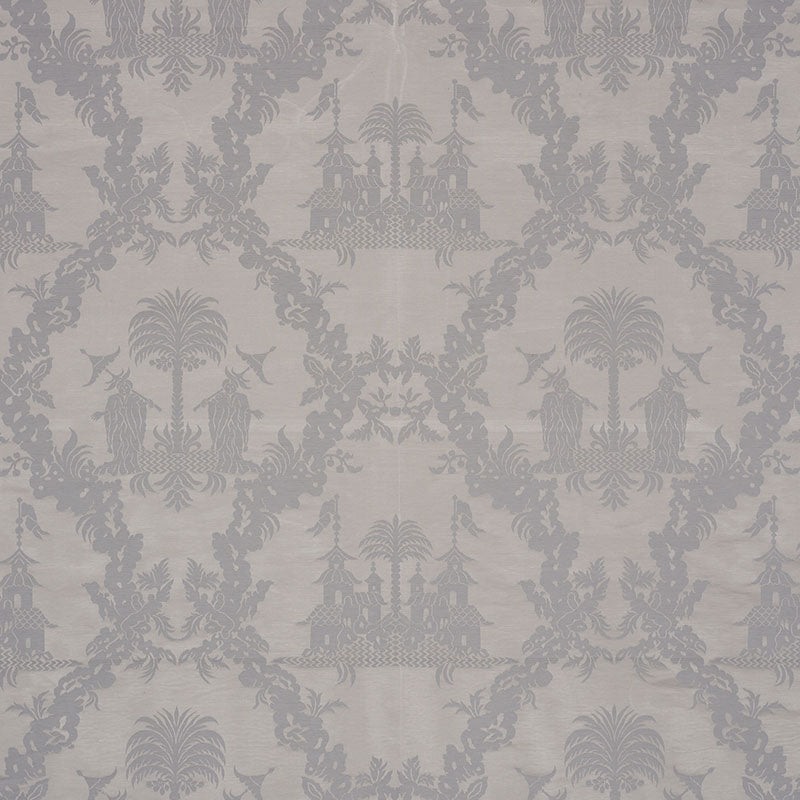 Schumacher Chinoiserie Royale Platinum Fabric 71831