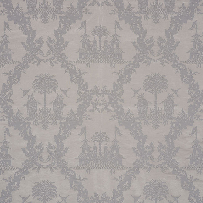 Schumacher Chinoiserie Royale Platinum Fabric Sample 71831