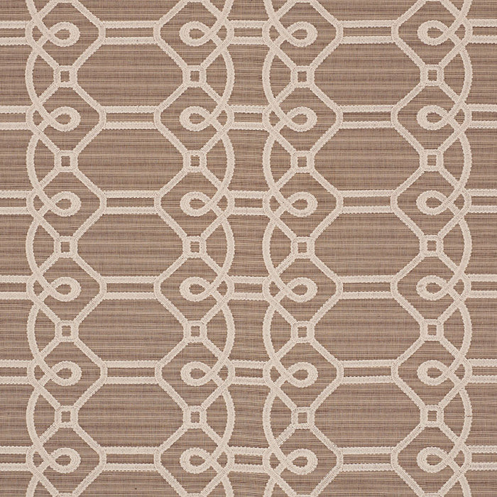 Schumacher Ziz Embroidery Mocha Fabric 71932