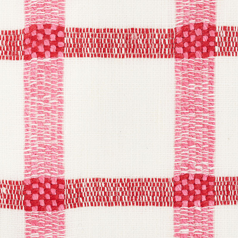 Schumacher Pauline Check Casement Rose Fabric 72072